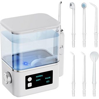 YEVYO Electric Water Flosser for Teeth Cleaning with 6 Nozzles, 1000ml Large Tank for Family Use