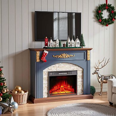 44" Electric Fireplace Heater with Mantel 1500W Freestanding