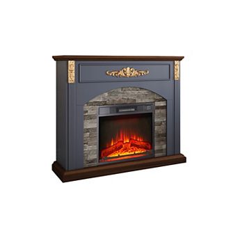 44" Electric Fireplace Heater with Mantel 1500W Freestanding