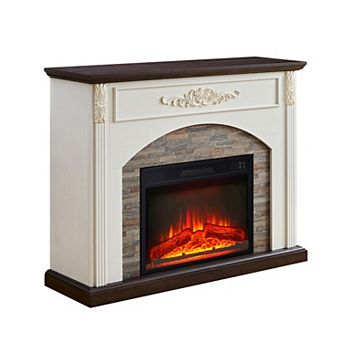 44" Electric Fireplace Heater with Mantel 1500W Freestanding