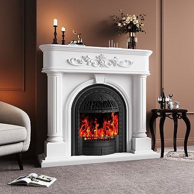 50” W Roma Column Solid Wood Fireplace Mantel
