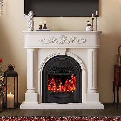50” W Roma Column Solid Wood Fireplace Mantel