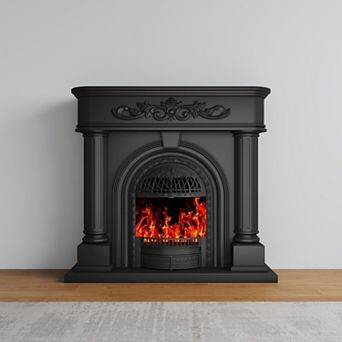 50” W Roma Column Solid Wood Fireplace Mantel