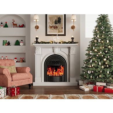 47" W Electric Fireplace With Mantel