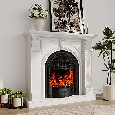 47" W Electric Fireplace With Mantel