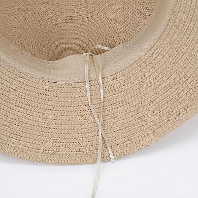 Womens Lightweight Wide Brim Straw Sun Hat Foldable Beach Summer UV Protection Hat