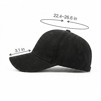 Cotton Baseball Cap Adjustable Dad Hat Breathable Casual Everyday Hat for Men Women