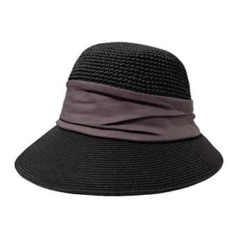 Womens Straw Sun Hat Asymmetric Brim Breathable Lightweight Foldable Summer Hat