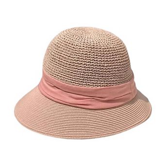 Womens Straw Sun Hat Asymmetric Brim Breathable Lightweight Foldable Summer Hat