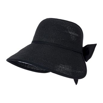 Womens Wide Brim Straw Visor Hat Breathable Foldable Summer Sun Hat Beach Vacation Hat