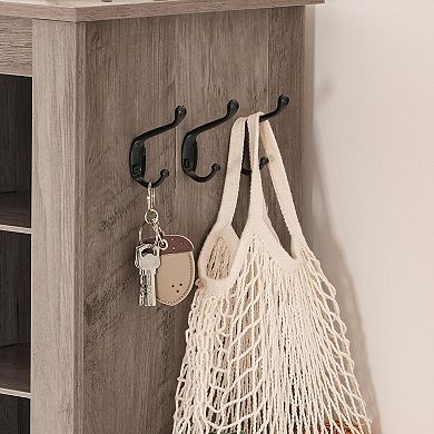 9 Tier Shoe Storage Cabinet with 24 Cubbies and 3 Hooks