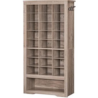 9 tier Shoe Storage Cabinet with 24 Cubbies and 3 Hooks
