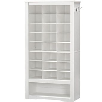 9 tier Shoe Storage Cabinet with 24 Cubbies and 3 Hooks