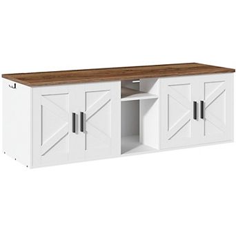 Double Cat Litter Box Furniture with Storage Layer