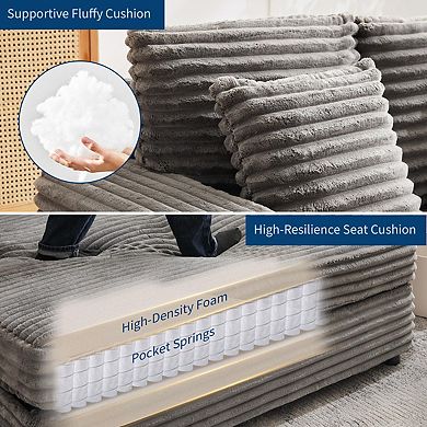 54"Upholstered Sofa Bed with Pillows&Arms