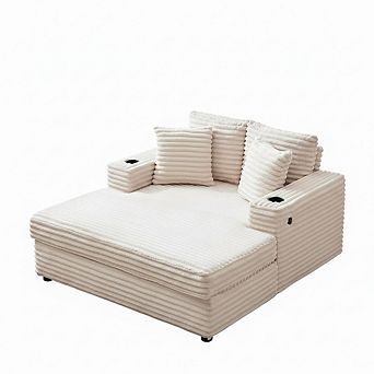 54"Upholstered Sofa Bed with Pillows&Arms