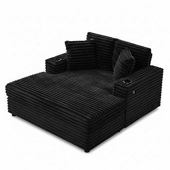 54"Upholstered Sofa Bed with Pillows&Arms