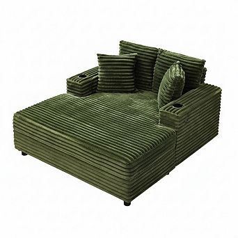 54"Upholstered Sofa Bed with Pillows&Arms