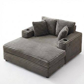 54"Upholstered Sofa Bed with Pillows&Arms