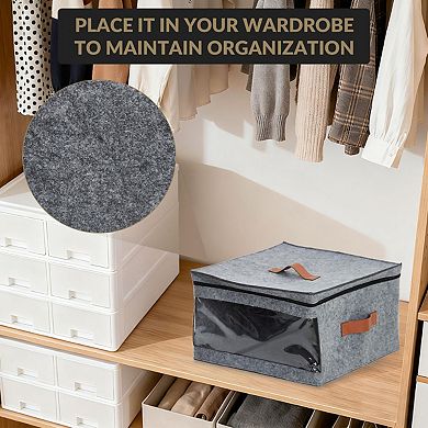 4 Pack Hat Storage Box Set, Stackable Round Brim Hats Organizer