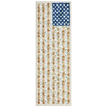 Vintage American Flag Area Rugs, Patriotic US Stars Stripes Flags Washable Non-Slip Carpet