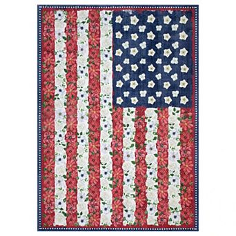 Vintage American Flag Area Rugs, Patriotic US Stars Stripes Flags Washable Non-Slip Carpet
