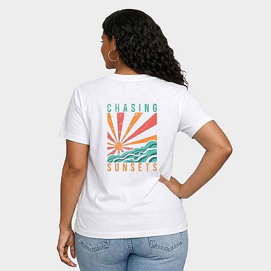 Chasing Sunsets Waves - Women's Relaxed Boxy Tee