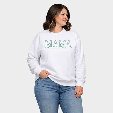 Embroidered Thin Mama Outline - Women's Plus Sized Graphic Sweatshirt