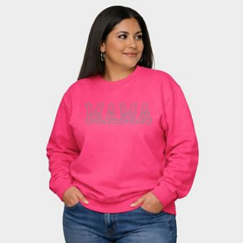 Embroidered Thin Mama Outline - Women's Plus Sized Graphic Sweatshirt