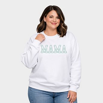 Embroidered Thin Mama Outline - Women's Plus Sized Graphic Sweatshirt