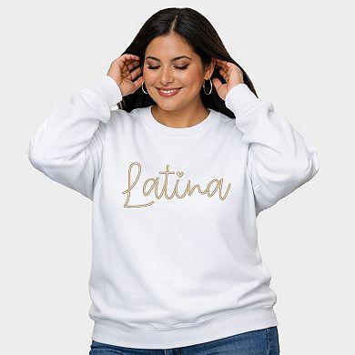 Embroidered Latina Cursive - Women's Plus Sized Graphic Sweatshirt