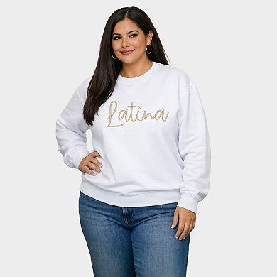Embroidered Latina Cursive - Women's Plus Sized Graphic Sweatshirt