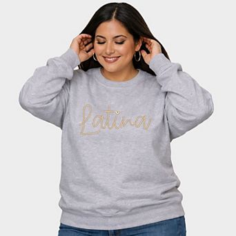 Embroidered Latina Cursive - Women's Plus Sized Graphic Sweatshirt