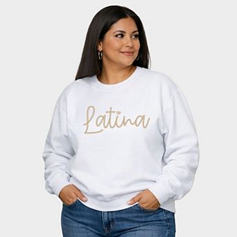 Embroidered Latina Cursive - Women's Plus Sized Graphic Sweatshirt