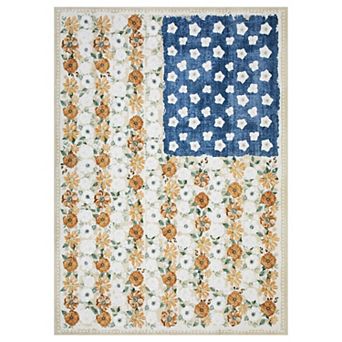 Vintage American Flag Area Rugs, Patriotic US Stars Stripes Flags Washable Non-Slip Carpet