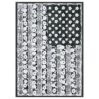 Vintage American Flag Area Rugs, Patriotic US Stars Stripes Flags Washable Non-Slip Carpet