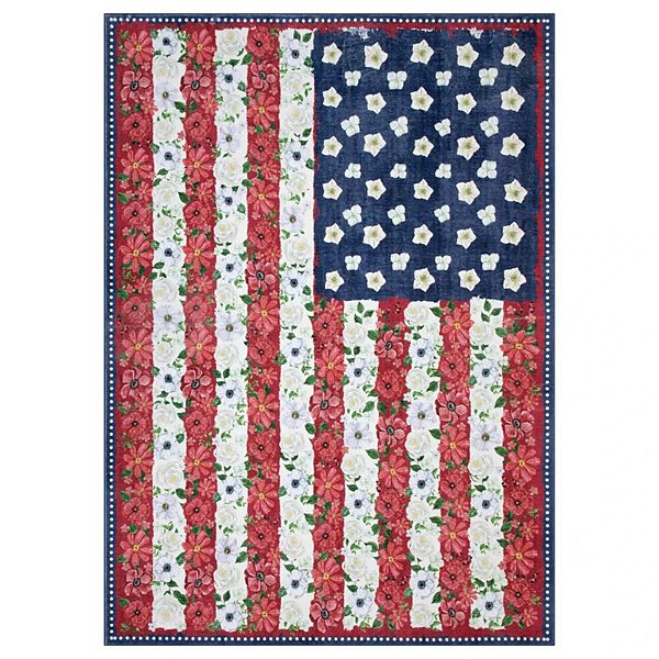 Vintage American Flag Area Rugs, Patriotic US Stars Stripes Flags ...