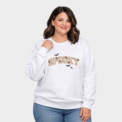 Embroidered Spooky Bats - Women's Plus Sized Graphic Sweatshirt