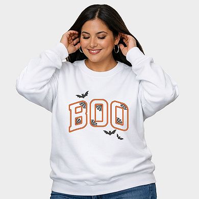 Embroidered Boo Bats - Women's Plus Sized Graphic Sweatshirt