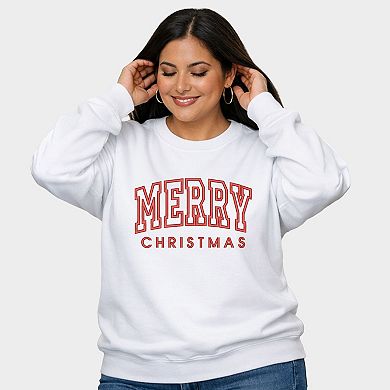Embroidered Merry Christmas Arch - Women's Plus Sized Graphic Sweatshirt