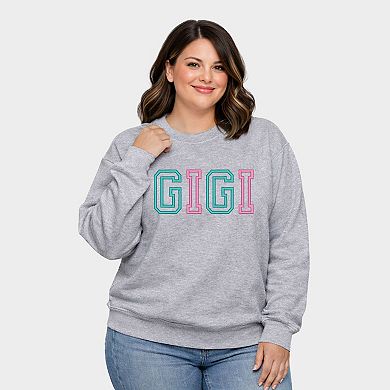 Embroidered Gigi Outline - Women's Plus Sized Graphic Sweatshirt