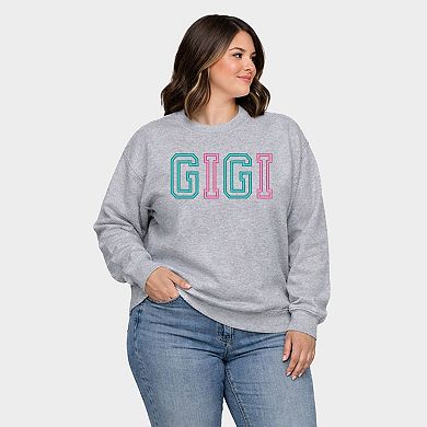 Embroidered Gigi Outline - Women's Plus Sized Graphic Sweatshirt