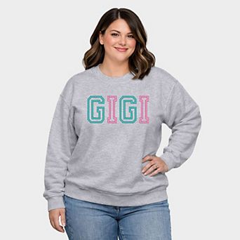 Embroidered Gigi Outline - Women's Plus Sized Graphic Sweatshirt