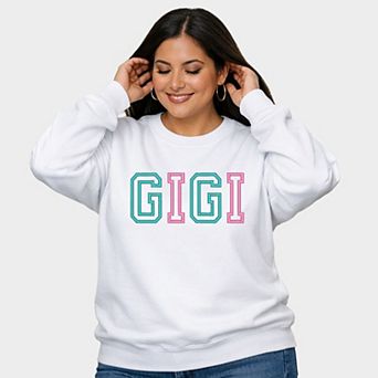 Embroidered Gigi Outline - Women's Plus Sized Graphic Sweatshirt