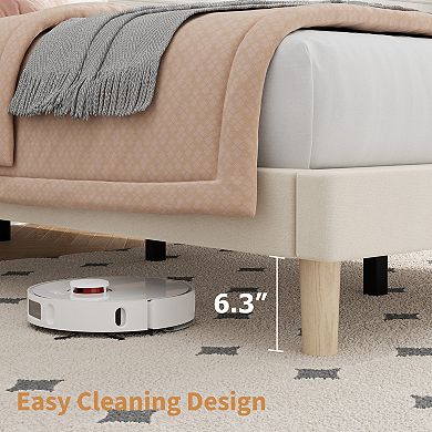 Set of 2 Velvet Platform Beds with Adjustable Channel Tufted Headboard 800 lbs Capacity