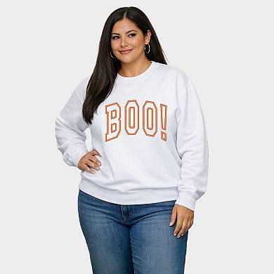 Embroidered Boo Arched - Women's Plus Sized Graphic Sweatshirt