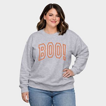 Embroidered Boo Arched - Women's Plus Sized Graphic Sweatshirt