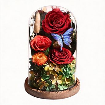 Forever Rose Glass Dome Light Gift Box Women Mother Birthday Christmas Couple Gift