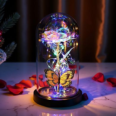 Rose Butterfly Gift for Her Mom Girlfriend Birthday Anniversary