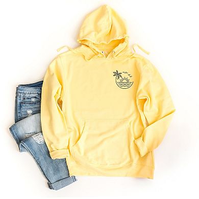 Embroidered Beach Sunset - Women's Graphic Hoodie